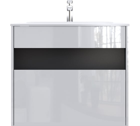 Изображение товара База с нишей AM.PM Func 1 ящик (pull-out), 80 см, цвет белый глянец M8FFUX0801WG