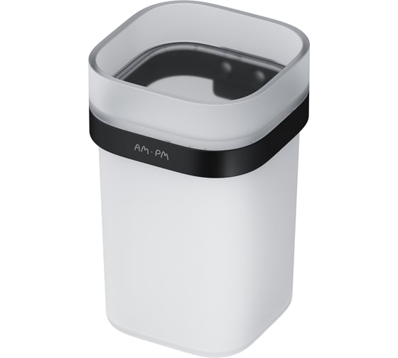 Изображение товара Стеклянный стакан с настенным держателем AM.PM Func черный A8F34322