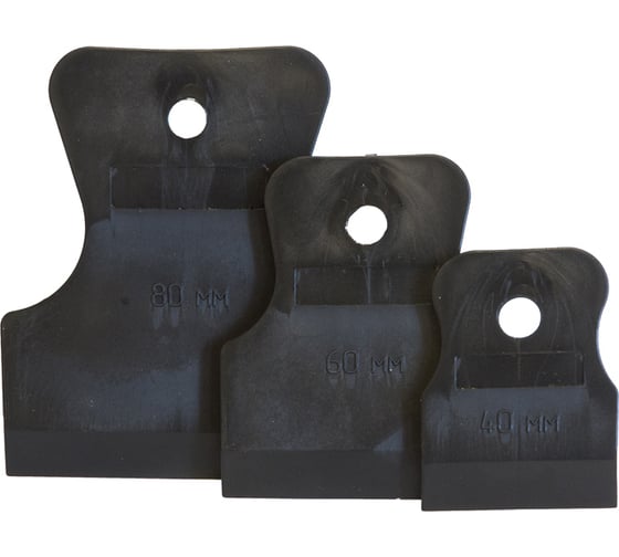 Изображение товара Набор резиновых шпателей КЕДР черные, 3шт, 40-60-80мм 139-0005 134981