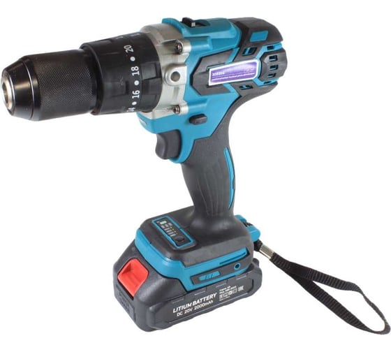 Изображение товара Аккумуляторная ударная дрель-шуруповерт AktiTool icd20g в кейсе 13 мм, 20в, li-ion аккум. 2000 мАч, 2 шт. 101211