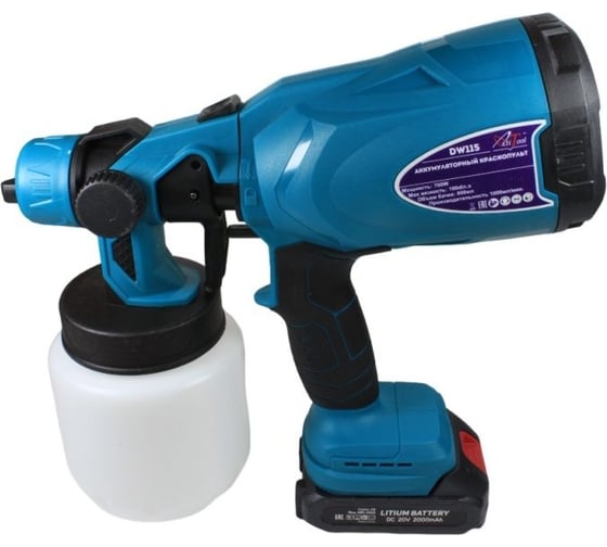 Изображение товара Аккумуляторный краскопульт AktiTool sg1/dw115 20в 2000 mah 101602