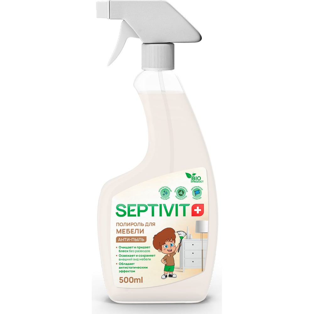 Изображение товара Антипыль, полироль для мебели SEPTIVIT 0,5л 323