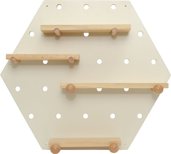 Изображение товара Настенная полка Bergenson Bjorn шестиугольная Shely, 43x50 см, белая TL-BB-SFHG-WH-50