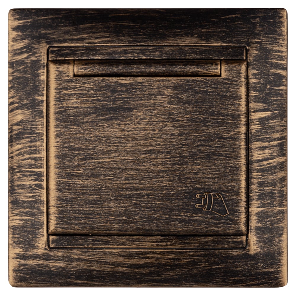 Изображение товара Розетка TDM ELECTRIC Лама 2П+З 16А 250В IP44 старинная бронза