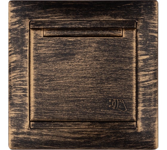 Изображение товара Розетка 2П+З 16А 250В IP44 с защитными шторками с крышкой TDM ELECTRIC старинная бронза, серия "Лама" SQ1815-0755