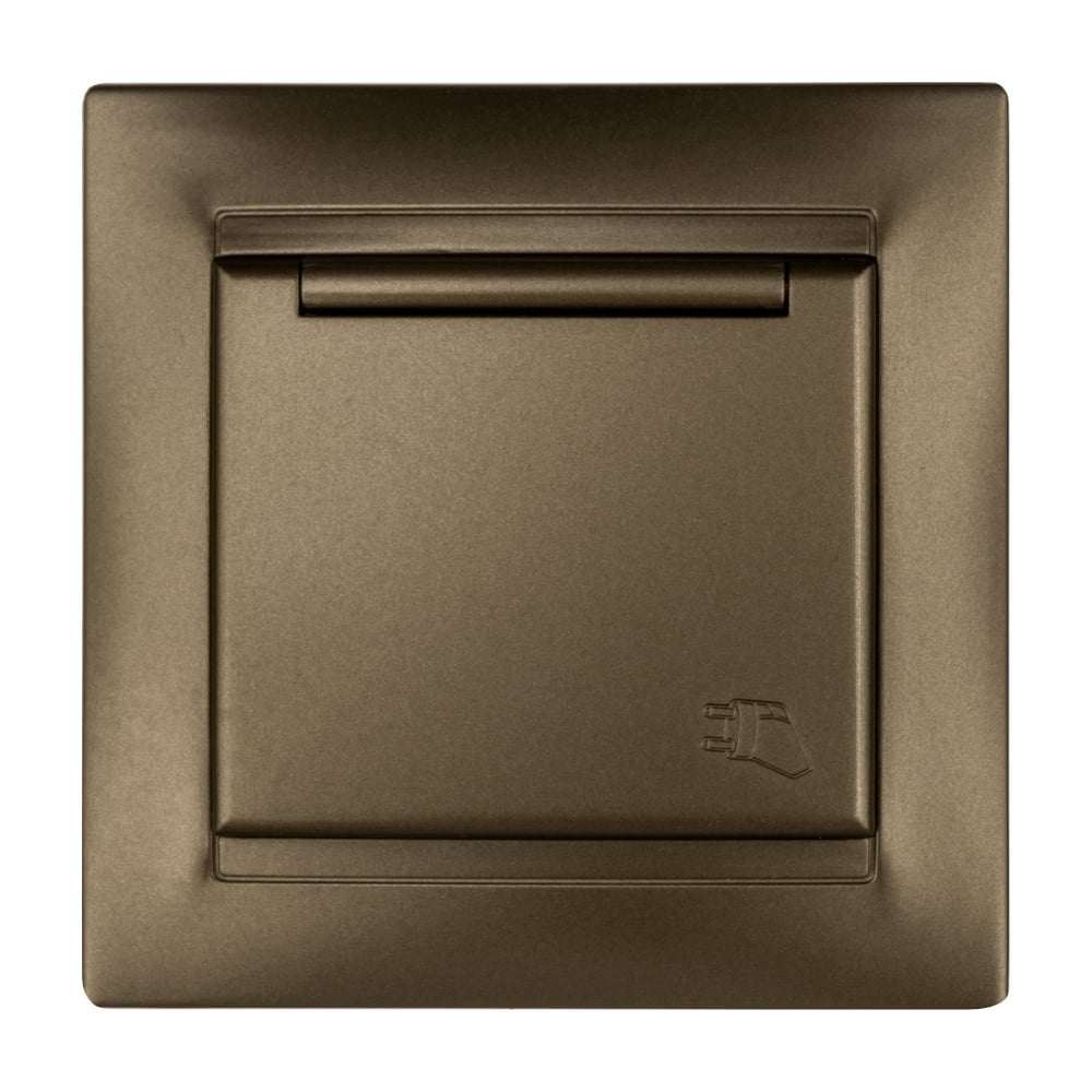 Изображение товара Розетка с защитной шторкой и крышкой серия Лама 16А IP44 бронза TDM ELECTRIC SQ1815-0714