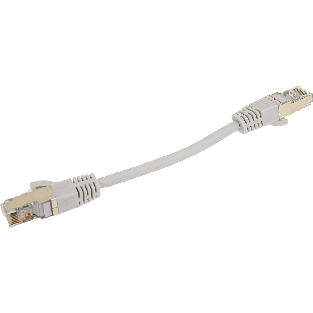 Изображение товара Патч-корд компьютерный экранированный FTP SUPRLAN 5e 4x2 26AWG (7x0.16mm) Cu LSZH серый 0,15м 10-0713