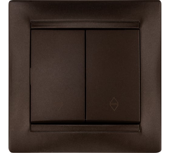 Изображение товара Выключатель на 2 направления 2 клавишный TDM ELECTRIC 10А, шоколад, серия "Лама" SQ1815-0507