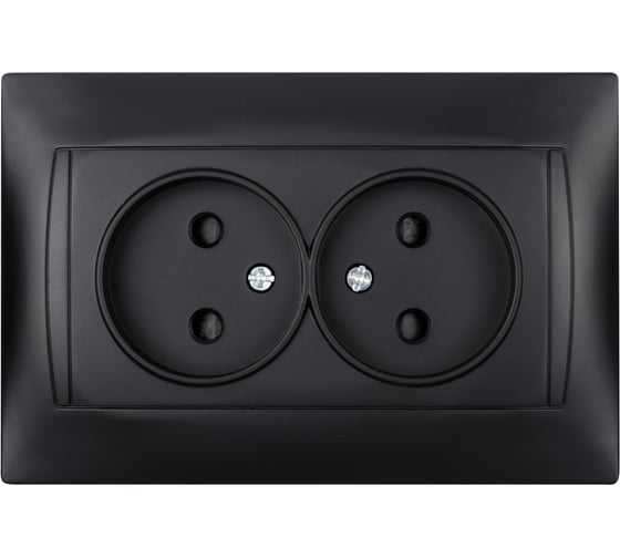 Изображение товара Розетка двойная 10А 250В без заземления графит "Лама" TDM ELECTRIC SQ1815-0612