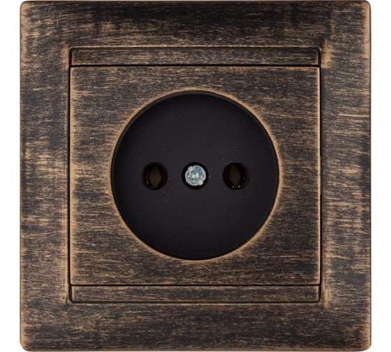 Изображение товара Розетка 2П 10А 250В с защитыми шторками TDM ELECTRIC старинная бронза, серия "Лама" SQ1815-0751