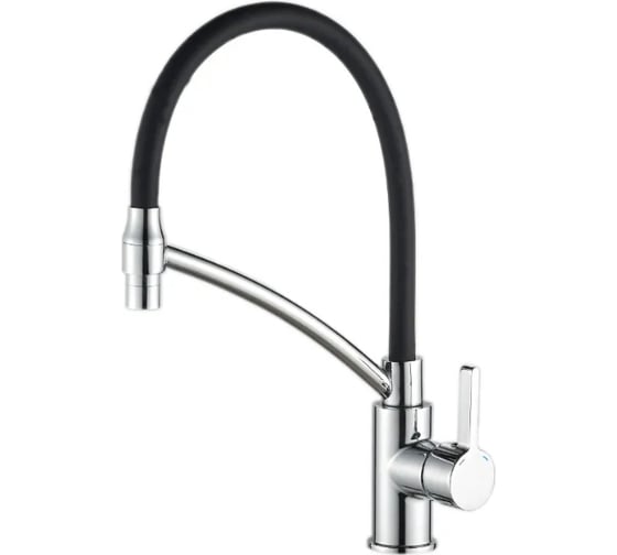 Изображение товара Смеситель для кухни Haiba с гибким изливом черный/хром HB73643-7