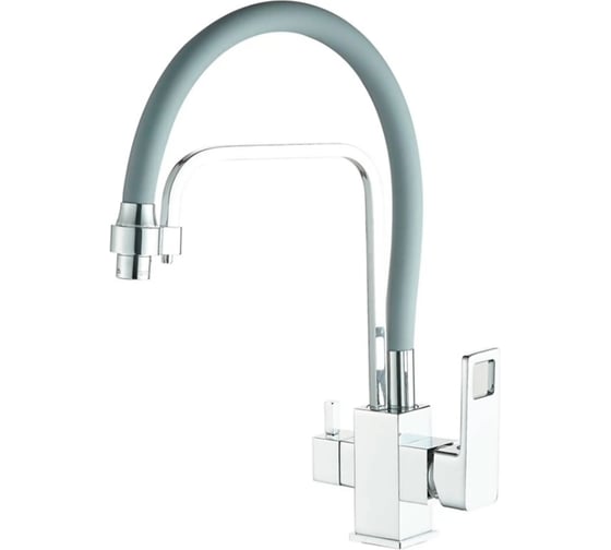 Изображение товара Смеситель для кухни Haiba с фильтром для питьевой воды с гибким изливом серый, хром HB76615