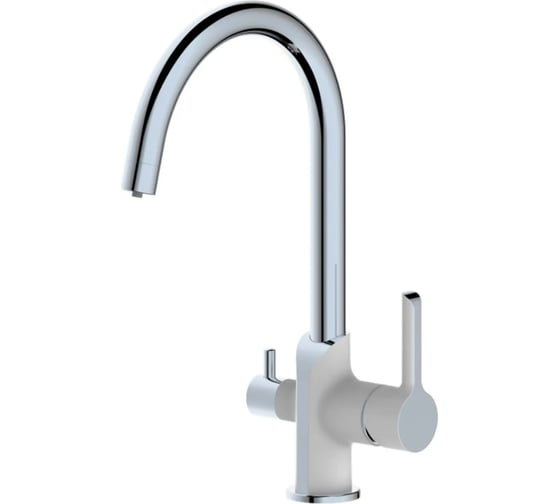 Изображение товара Смеситель для кухни Haiba с подключением фильтра, белый/хром HB76805-8