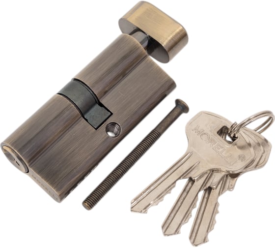 Изображение товара Ключевой цилиндр с заверткой MORELLI 70CK AB 70 мм, цвет - античная бронза 9008945