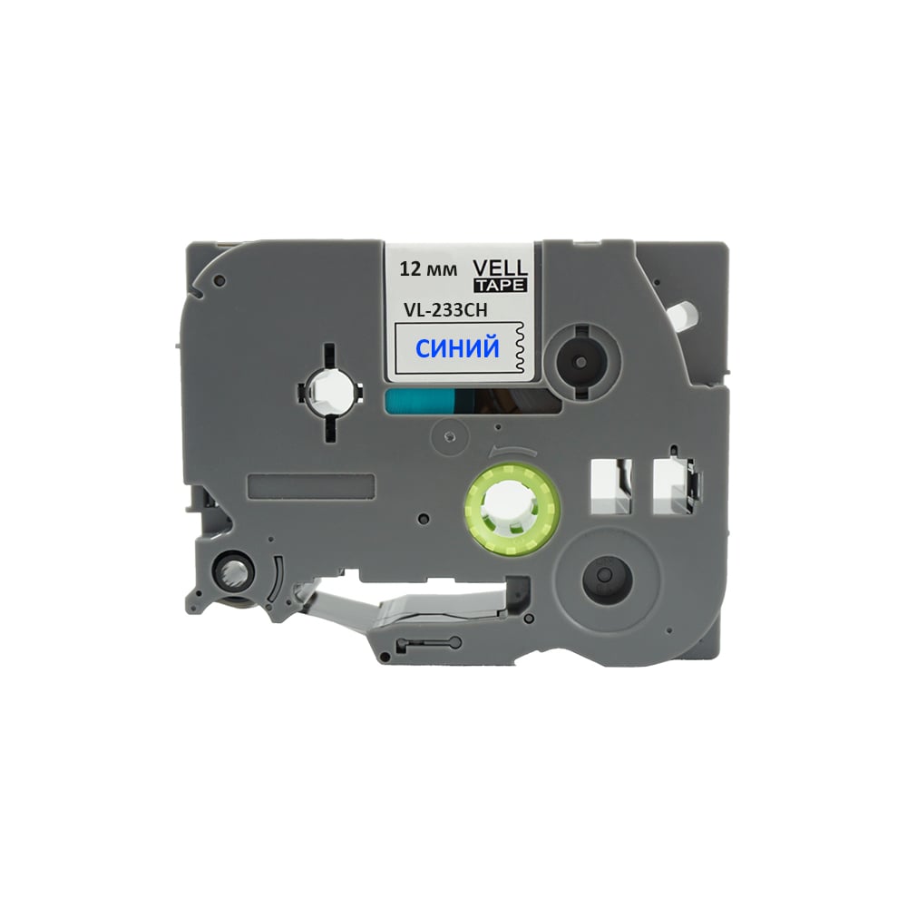 Изображение товара Лента Vell VL-233CH для принтеров с чипом 12 мм синяя на белом