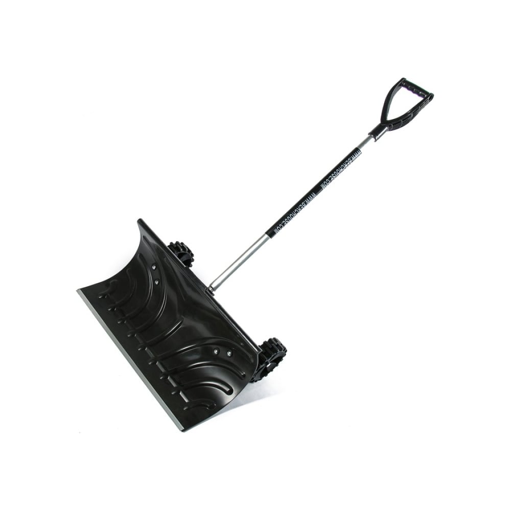 Изображение товара Движок для снега ЛЕТО 660x330 мм, на колесах, алюминиевая планка, металлический черенок 24074