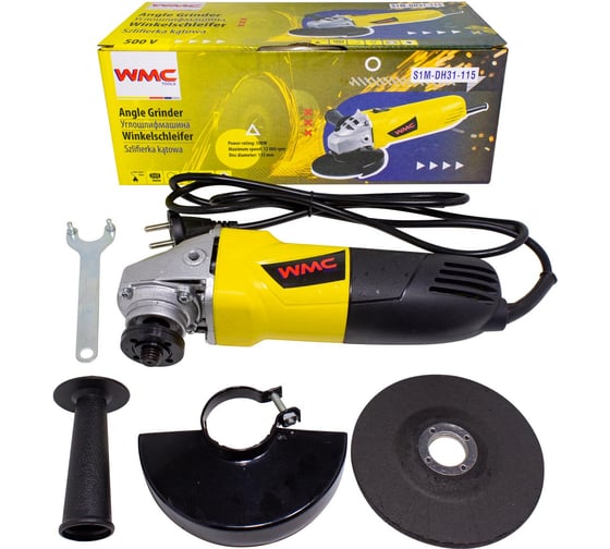 Изображение товара Углошлифовальная электрическая машина WMC TOOLS WMC-S1M-DH31-115(51353)