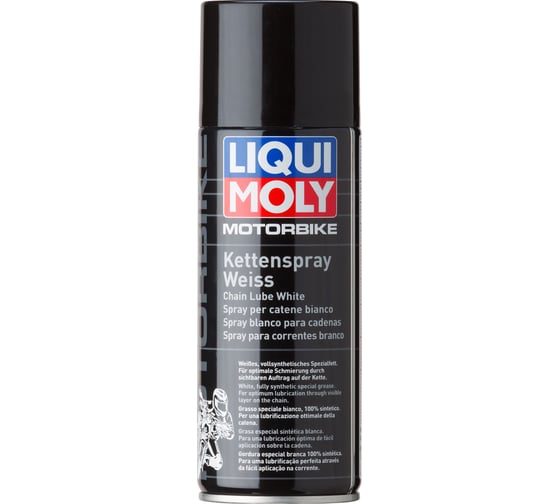 Изображение товара Белая цепная смазка для мотоциклов 0,4л LIQUI MOLY Motorbike Kettenspray weiss 1591