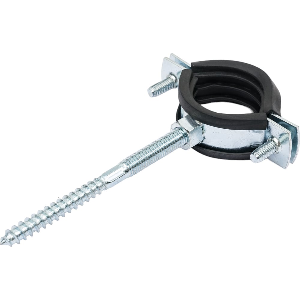 Изображение товара Стальной сантехнический хомут Rvc 32-36 мм с резиновым уплотнителем и крепежом М8x100