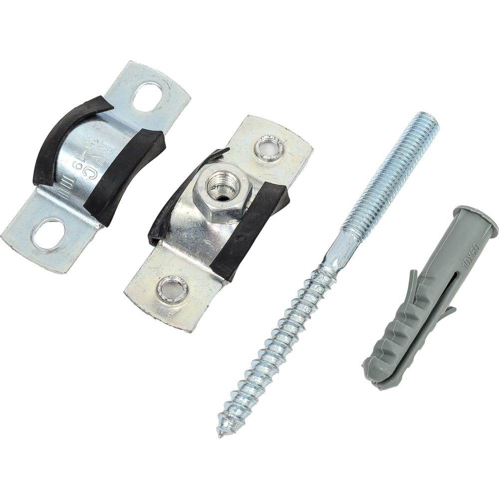 Изображение товара Стальной хомут Rvc 15-19 3/8 с резиновым уплотнителем и крепежом