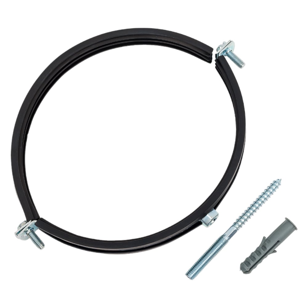 Изображение товара Стальной хомут Rvc (159-166) 6", с резиновым уплотнителем и крепежом М8x100 в комплекте дюбель 07632