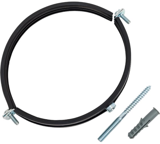 Изображение товара Стальной хомут Rvc (159-166) 6", с резиновым уплотнителем и крепежом М8x100 в комплекте дюбель 07632