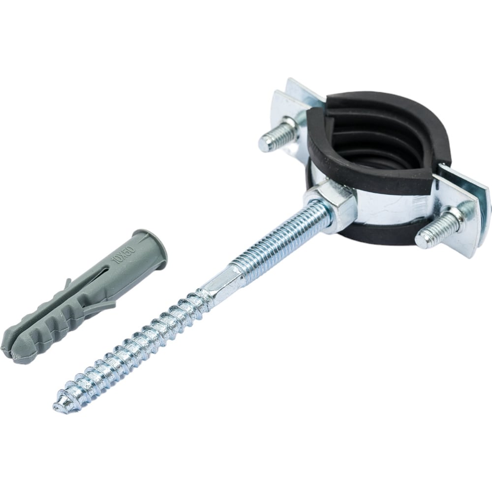 Изображение товара Стальной сантехнический хомут Rvc 26-30 мм с уплотнителем и крепежом М8x100