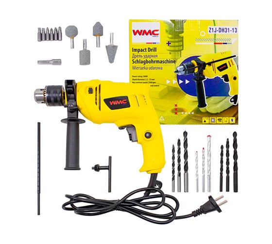 Изображение товара Ударная электрическая дрель WMC TOOLS с аксессуарами WMC-Z1J-DH31-13(51351)