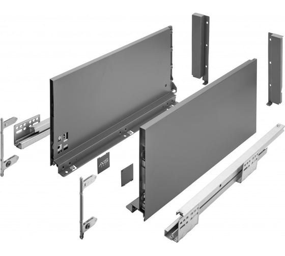 Изображение товара Выдвижной ящик GTV AXIS PRO L-500 мм, высокий H-200 мм, антрацит PB-AXISPRO-KPL500D