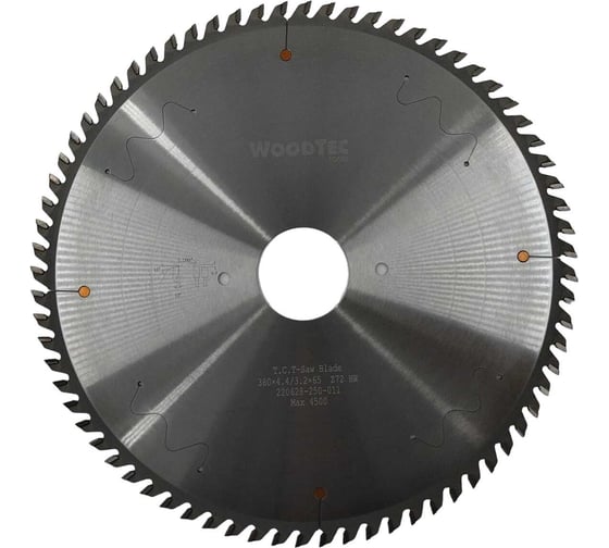 Изображение товара Пила дисковая 380x65x4.4/3.2 мм, Z72 трапеция для пильных центров Woodtec ИН 343335