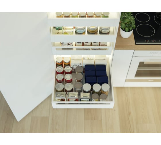 Изображение товара Выдвижной ящик GTV AXIS PRO L-450 мм, высокий H-168 мм, белый PB-AXISPRO-KPL450C1