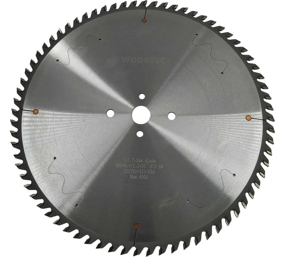 Изображение товара Пила дисковая 400x30x4.4/3.2 мм, Z72 трапеция для пильных центров Woodtec ИН 343336
