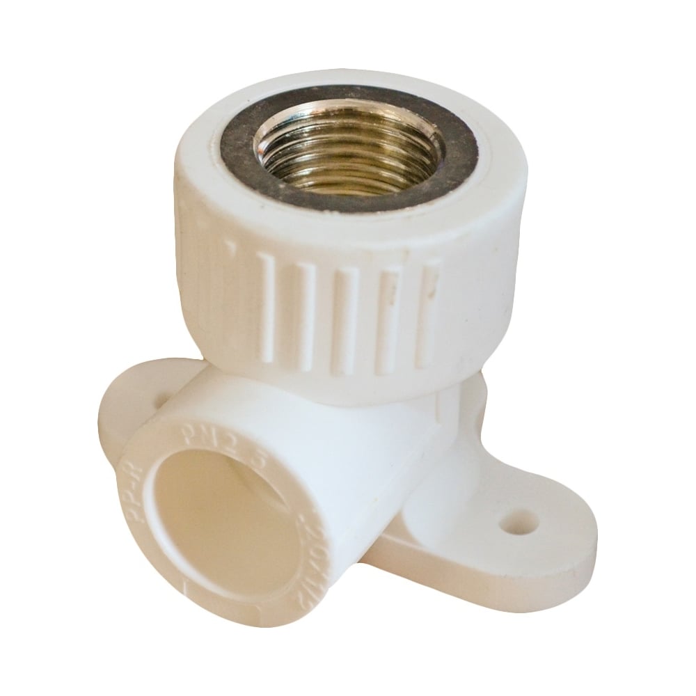 Изображение товара Угол Rvc ППРС внутренняя резьба 25x1/2, материал полипропилен и латунь