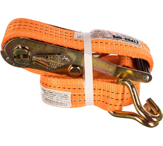 Изображение товара Стяжной ремень с крюками (50мм, 5т, 6м) СТРОП-ПРО SP03008