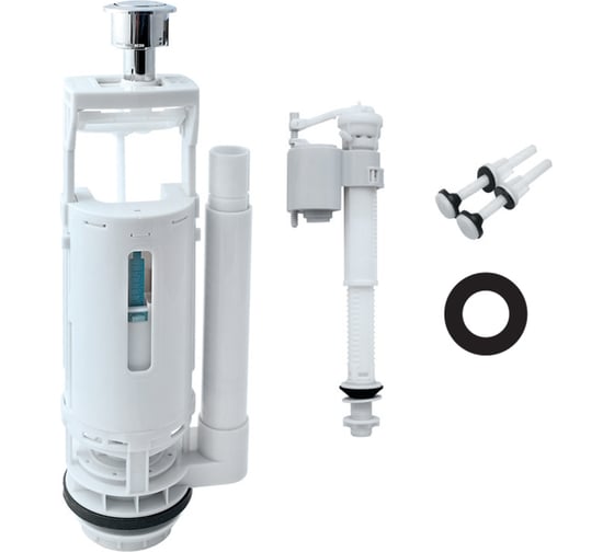 Изображение товара Двухуровневая водосливная арматура нижний подвод Тип А, круглая резинка IDDIS F012400-01K