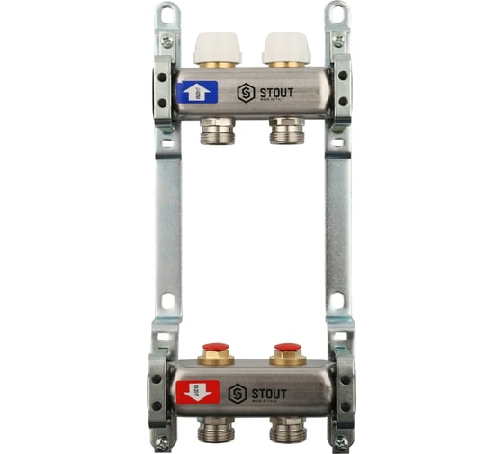 Изображение товара Коллектор из нержавеющей стали без расходомеров STOUT 2 выхода SMS 0922 000002