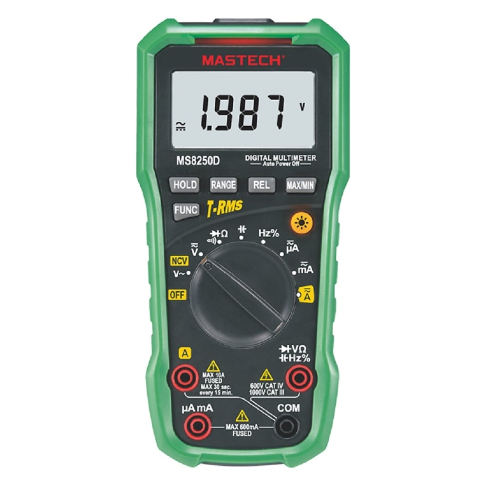 Изображение товара Цифровой автоматический мультиметр Mastech MS8250D детектор напряжения, TRUE RMS, USB 00-00000758 Изображение товара Цифровой автоматический мультиметр Mastech MS8250D детектор напряжения, TRUE RMS, USB 00-00000758