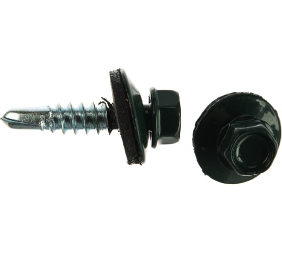 Изображение товара Кровельный саморез Качественный крепеж зеленый мох 5,5х25 200 шт 1000239 КЧ