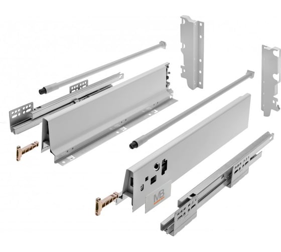 Изображение товара Выдвижной ящик GTV Модерн Бокс L-350, высокий H-199 мм, серый (1 рейлинг) PB-D-KPL350C