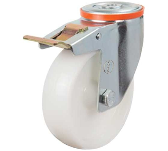 Изображение товара Колесо с кронштейном, креплением под болт и тормозом 100 мм EMES EM04ZKZ100X30F