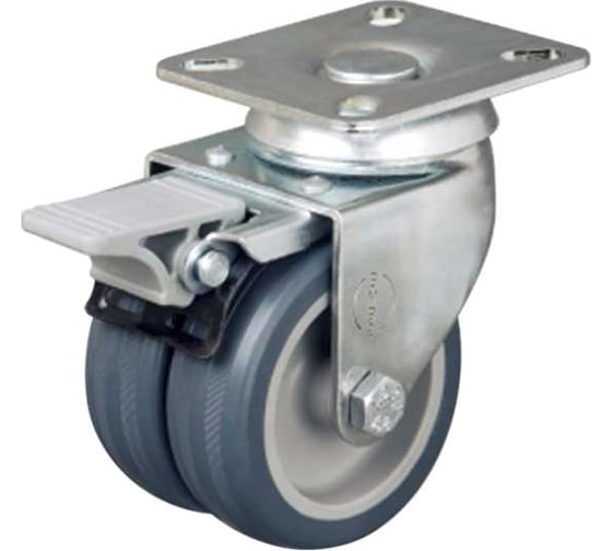 Изображение товара Колесо с поворотной платформой и тормозом 75 мм EMES ET01MKT75X25F