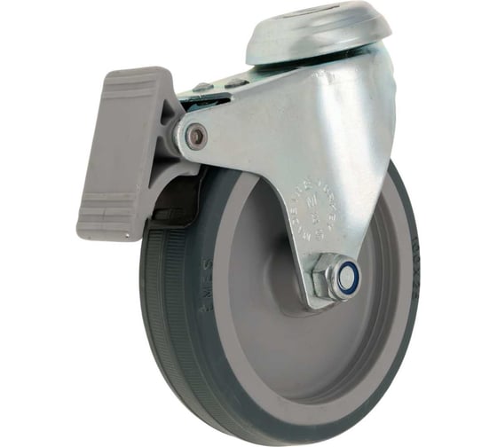 Изображение товара Колесо с кронштейном, креплением под болт и тормозом 100 мм EMES EP04MKT100X25F