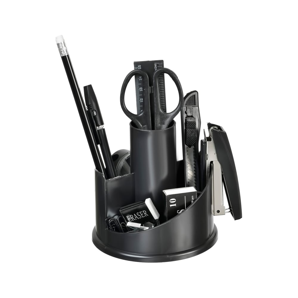 Изображение товара Настольный набор SILWERHOF 12 предметов пластиковый черный для работы и учёбы