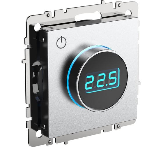Изображение товара Электронный термостат с индикацией IEK Brite тс10-1-бра алюминий BR-RT11-K47