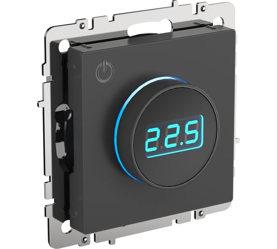 Изображение товара Электронный термостат с индикацией IEK Brite тс10-1-брг графит BR-RT11-K53