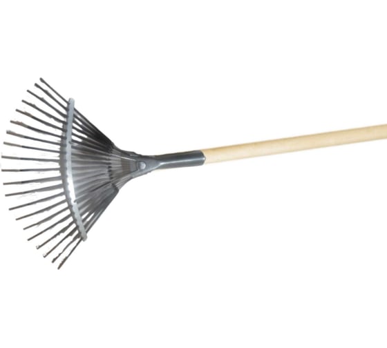 Изображение товара Грабли ООО Агростройлидер веерные пластинчатые 20-ти зубые оцинк.сталь с черенком в сборе l=1,5 м САД-09.09.11