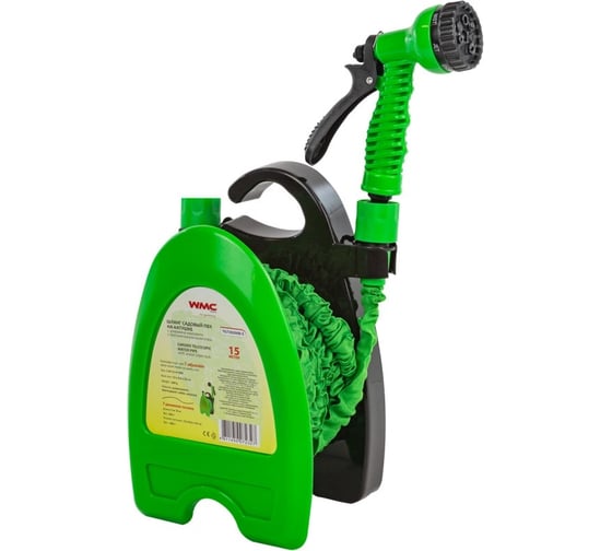 Изображение товара Шланг на катушке в комплекте с пистолетом-распылителем WMC TOOLS ПВХ 15 м, 7 режимов распыления WMC-TG7302008-S