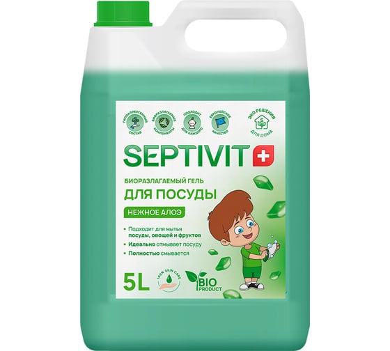 Изображение товара Гель для посуды SEPTIVIT "Алоэ", 5л 106_5