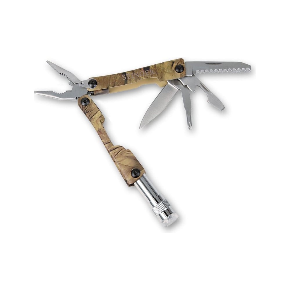 Мультитул stinger серебристый+камуфляж mt-3503