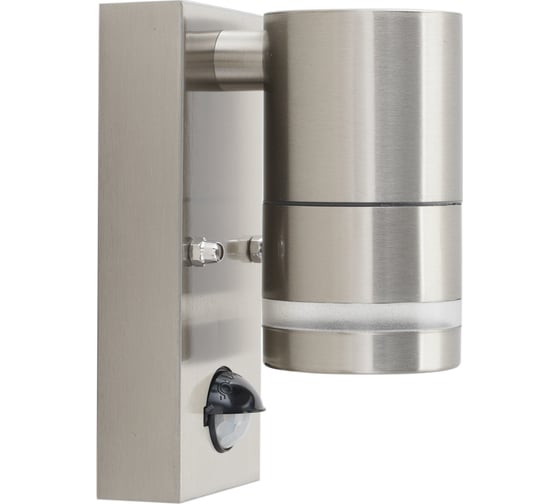 Изображение товара Уличный светильник Apeyron настенный, датчик движения, 1хmax 15вт gu10, ip54, хром, металл 11-113